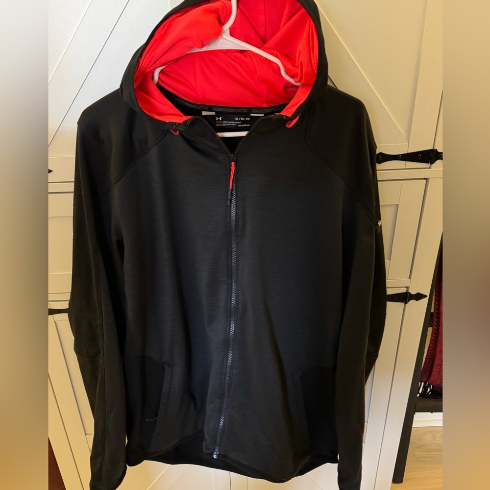 Under Armour ColdGear Reactor Hoodie – XL – Black/Red – Full Zip